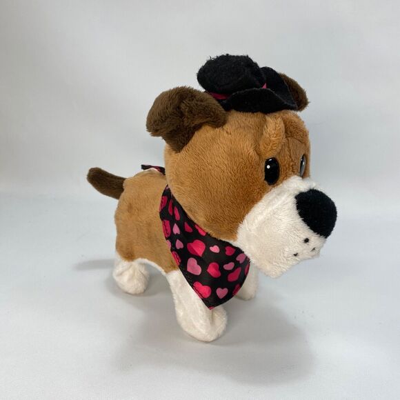 Animated Walking Singing Dog Heart Scarf Hat Battery Operated 8" Plush Toy - Picture 5 of 11